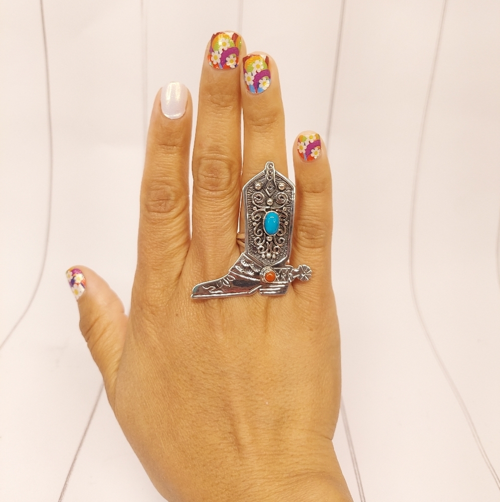 Cowboy Boot STATEMENT RING Sz8 - Picture 6 of 10